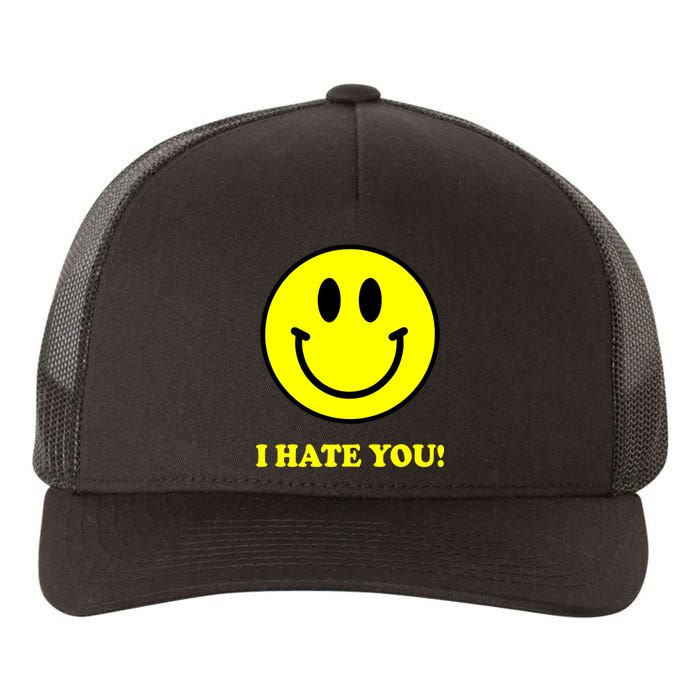 I Hate You Funny Smiley Face Emoji Yupoong Adult 5-Panel Trucker Hat