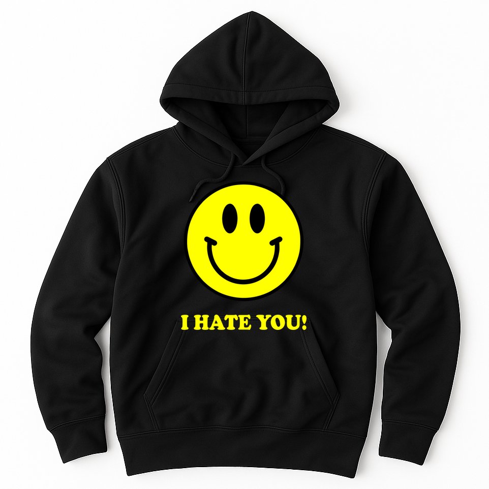 I Hate You Funny Smiley Face Emoji Hoodie