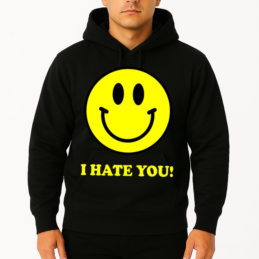 I Hate You Funny Smiley Face Emoji Hoodie