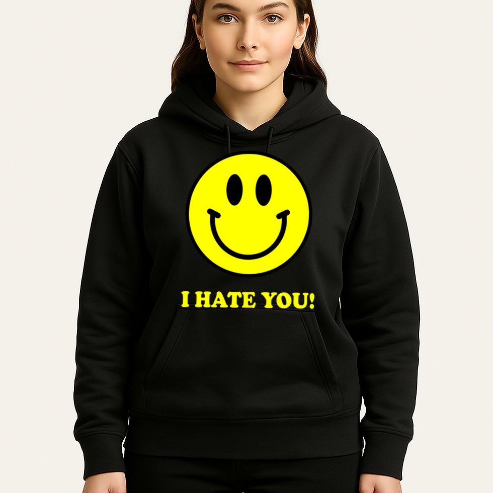I Hate You Funny Smiley Face Emoji Hoodie