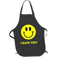 I Hate You Funny Smiley Face Emoji Apron