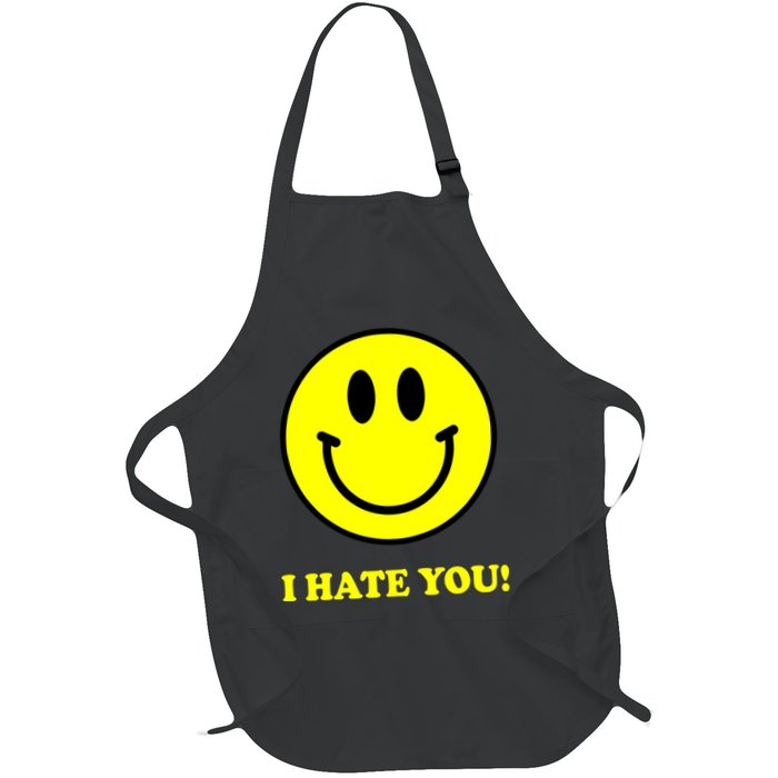 I Hate You Funny Smiley Face Emoji Apron