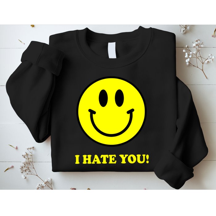 I Hate You Funny Smiley Face Emoji Sweatshirt