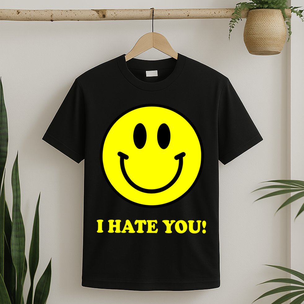 I Hate You Funny Smiley Face Emoji T-Shirt