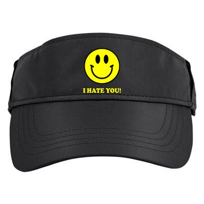 I Hate You Funny Smiley Face Emoji Adult Drive Performance Visor