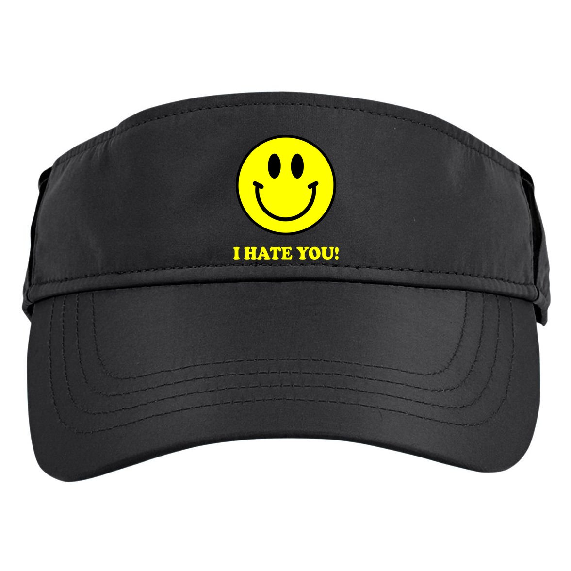 I Hate You Funny Smiley Face Emoji Adult Drive Performance Visor