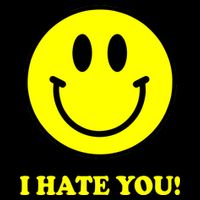I Hate You Funny Smiley Face Emoji Drawstring Bag