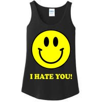 I Hate You Funny Smiley Face Emoji Ladies Essential Tank