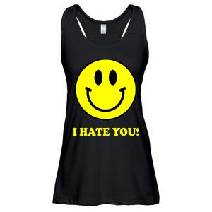 I Hate You Funny Smiley Face Emoji Ladies Essential Flowy Tank