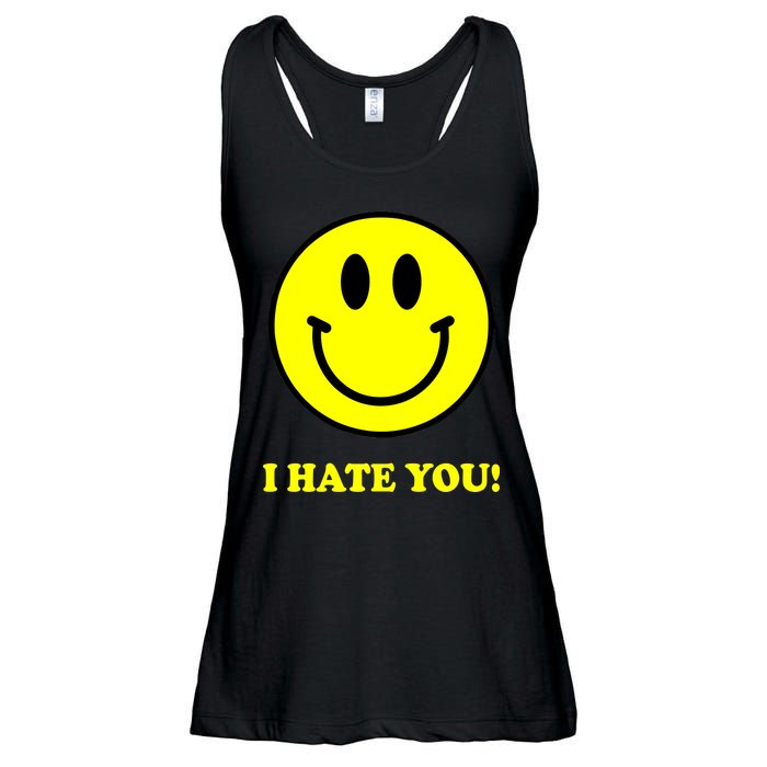 I Hate You Funny Smiley Face Emoji Ladies Essential Flowy Tank