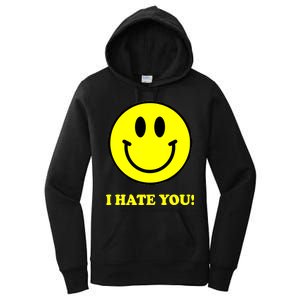 I Hate You Funny Smiley Face Emoji Women's Pullover Hoodie