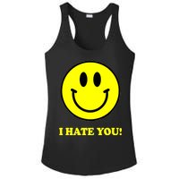 I Hate You Funny Smiley Face Emoji Ladies PosiCharge Competitor Racerback Tank