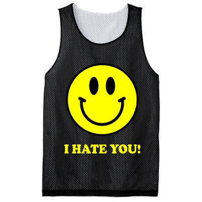 I Hate You Funny Smiley Face Emoji Mesh Reversible Basketball Jersey Tank