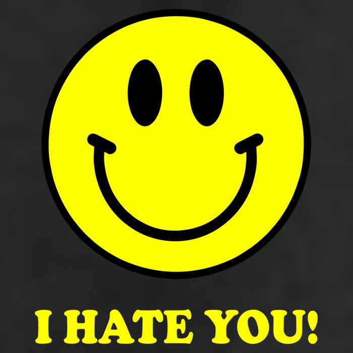 I Hate You Funny Smiley Face Emoji Trucker Hat