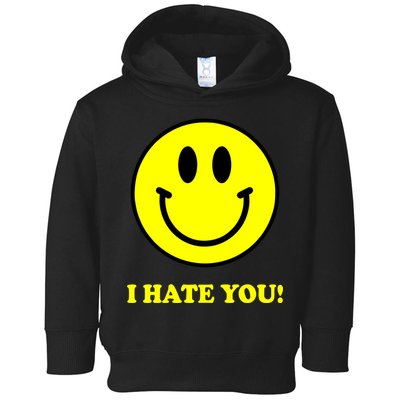 I Hate You Funny Smiley Face Emoji Toddler Hoodie