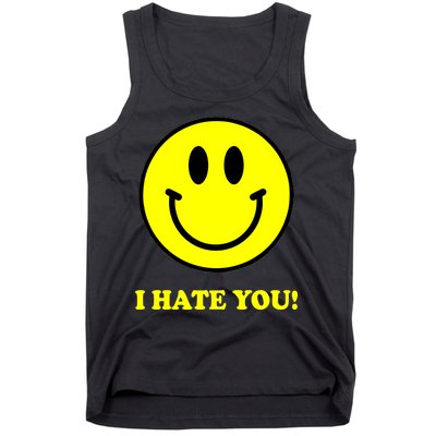 I Hate You Funny Smiley Face Emoji Tank Top