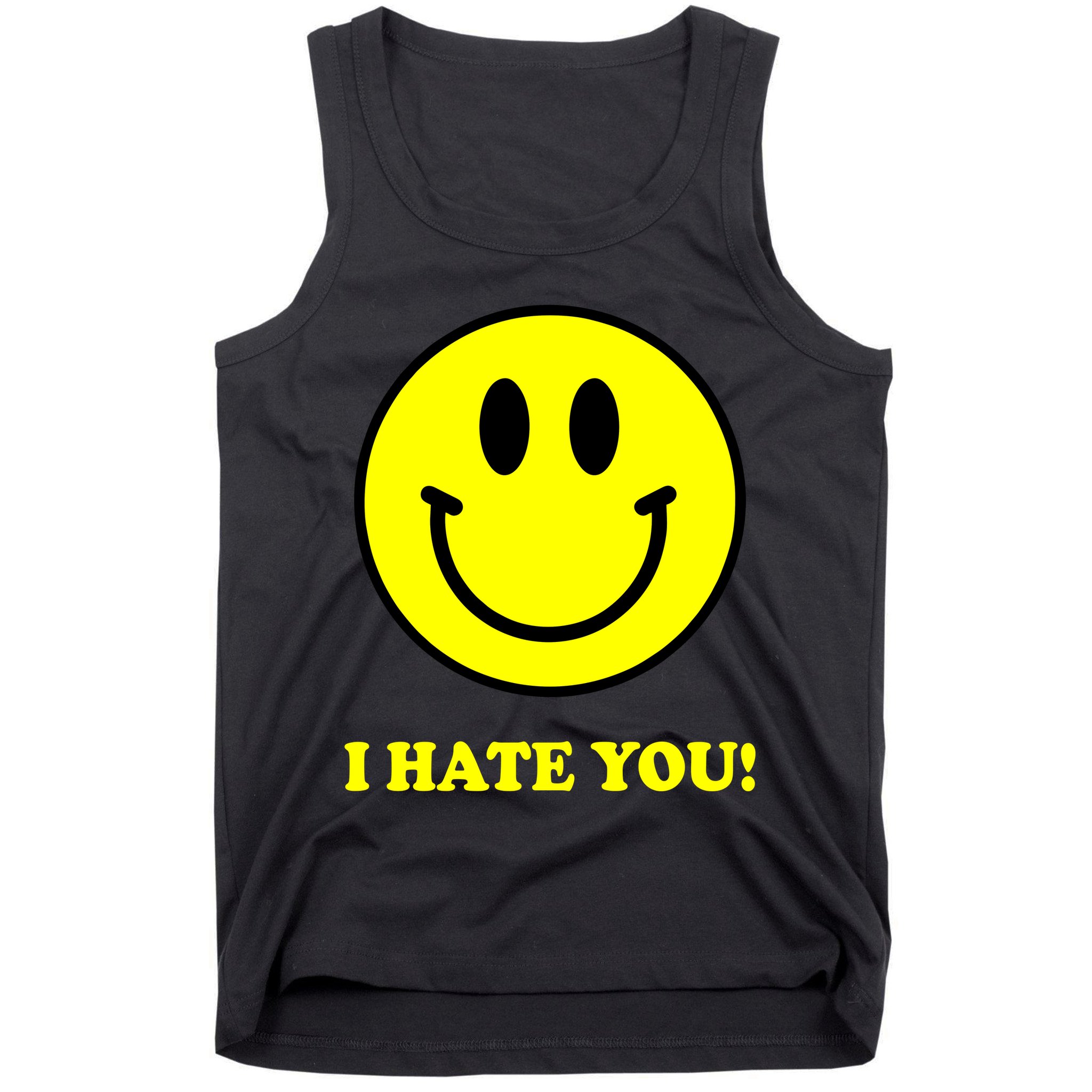 I Hate You Funny Smiley Face Emoji Tank Top
