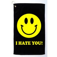 I Hate You Funny Smiley Face Emoji Golf Towel