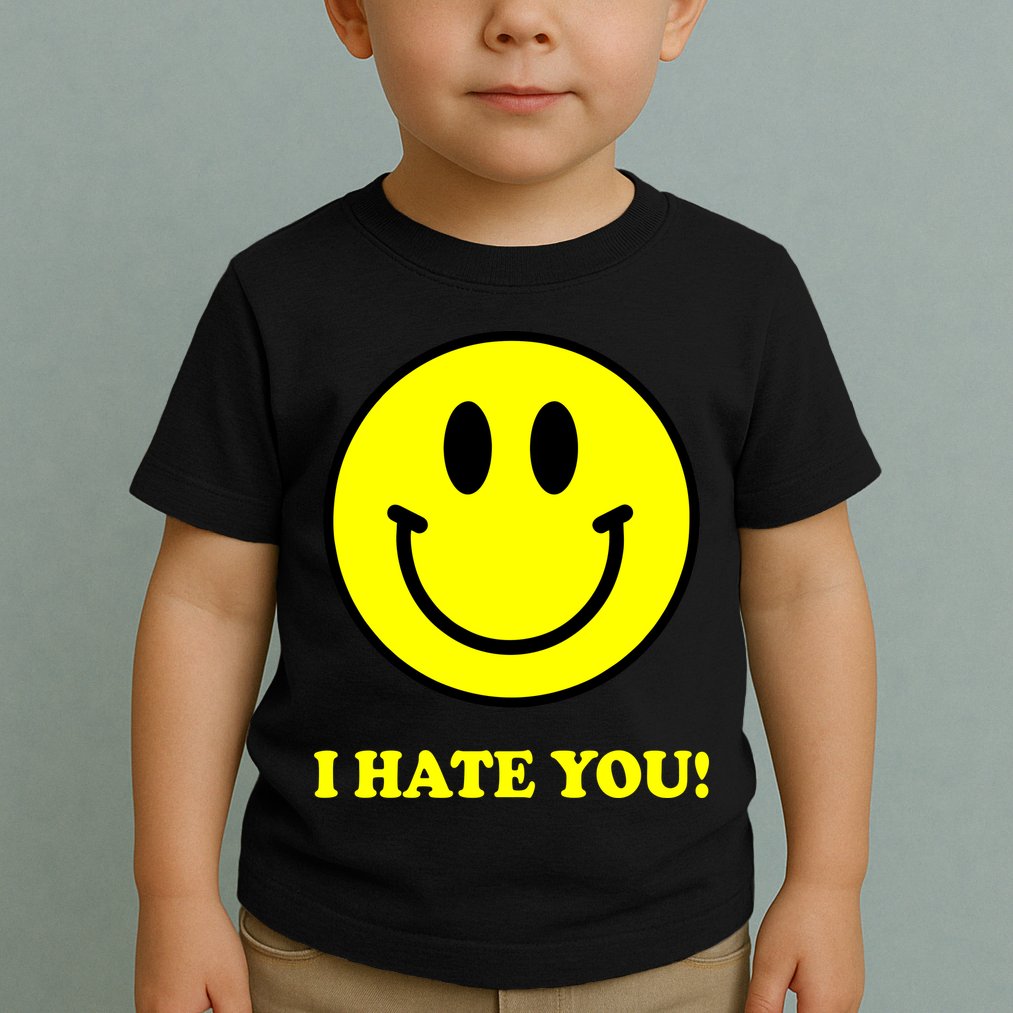 I Hate You Funny Smiley Face Emoji Toddler T-Shirt
