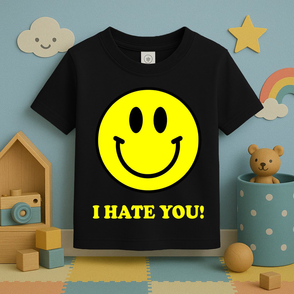 I Hate You Funny Smiley Face Emoji Toddler T-Shirt