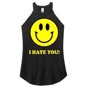 I Hate You Funny Smiley Face Emoji Women's Perfect Tri Rocker Tank