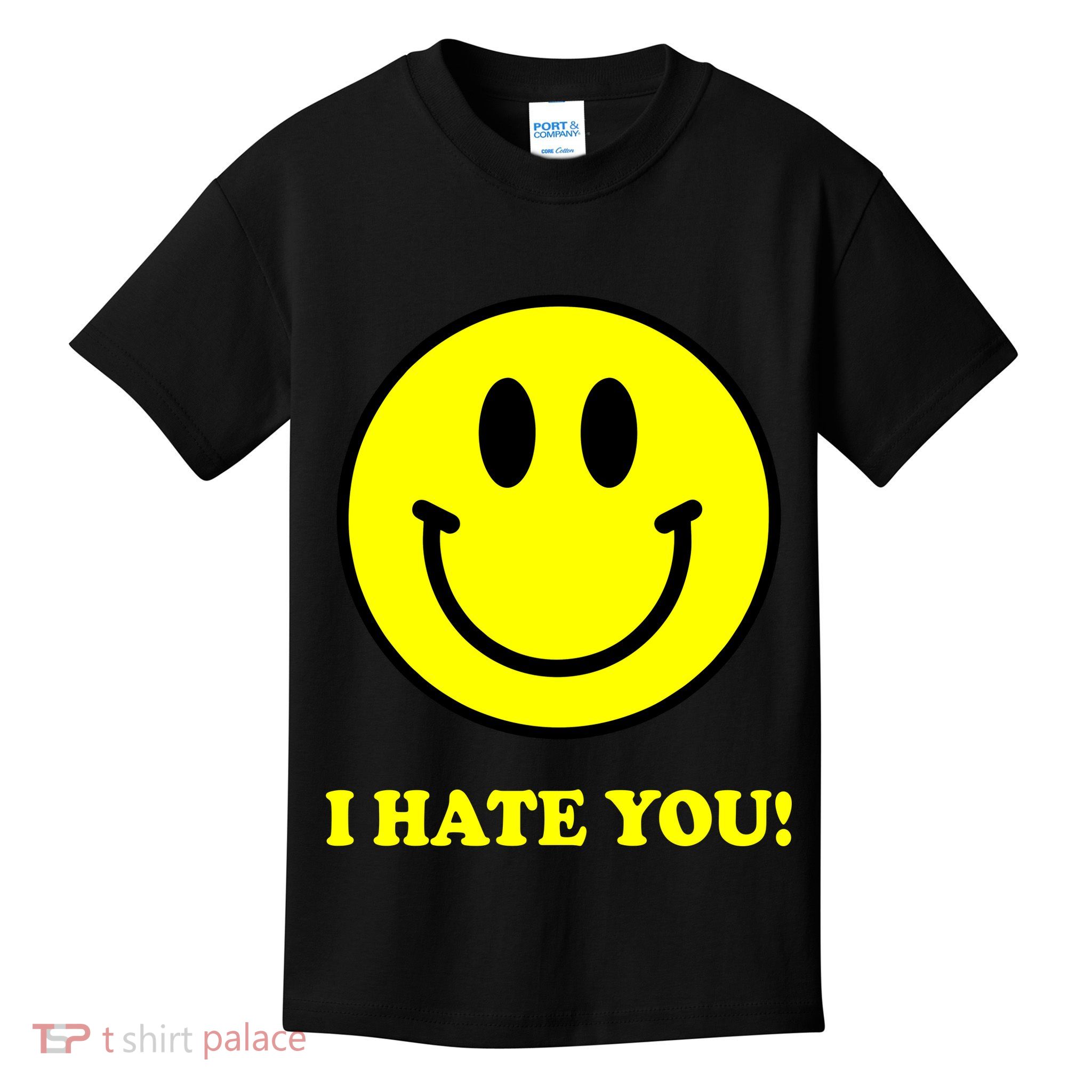 I Hate You Funny Smiley Face Emoji Kids T-Shirt