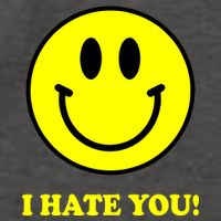 I Hate You Funny Smiley Face Emoji Vector Backpack
