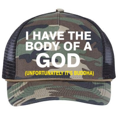 I Have A Body Of A God Buddha Retro Rope Trucker Hat Cap