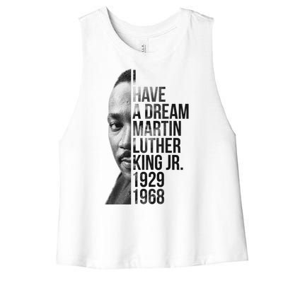 I Have a Dream Martin Luther King Jr. 1929-1968 Women's Racerback Cropped Tank