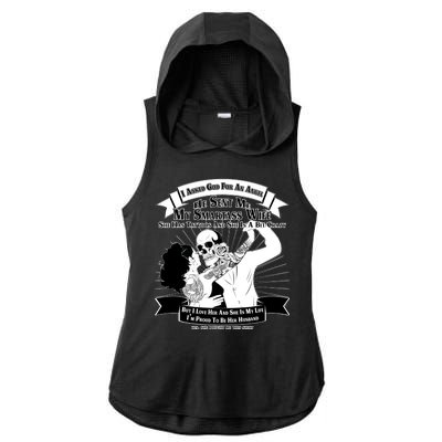 I Have A My Smartass Tattooed Wife  Ladies PosiCharge Tri-Blend Wicking Draft Hoodie Tank