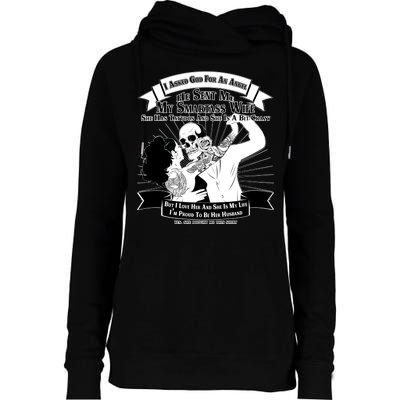 I Have A My Smartass Tattooed Wife  Womens Funnel Neck Pullover Hood