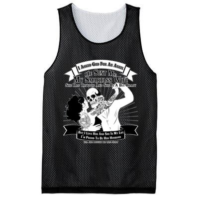 I Have A My Smartass Tattooed Wife  Mesh Reversible Basketball Jersey Tank