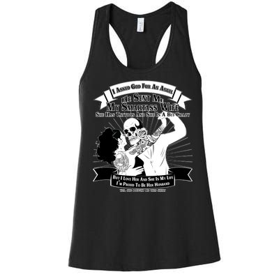 I Have A My Smartass Tattooed Wife  Women's Racerback Tank