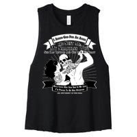 I Have A My Smartass Tattooed Wife  Women's Racerback Cropped Tank