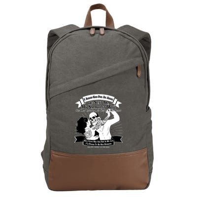 I Have A My Smartass Tattooed Wife  Cotton Canvas Backpack