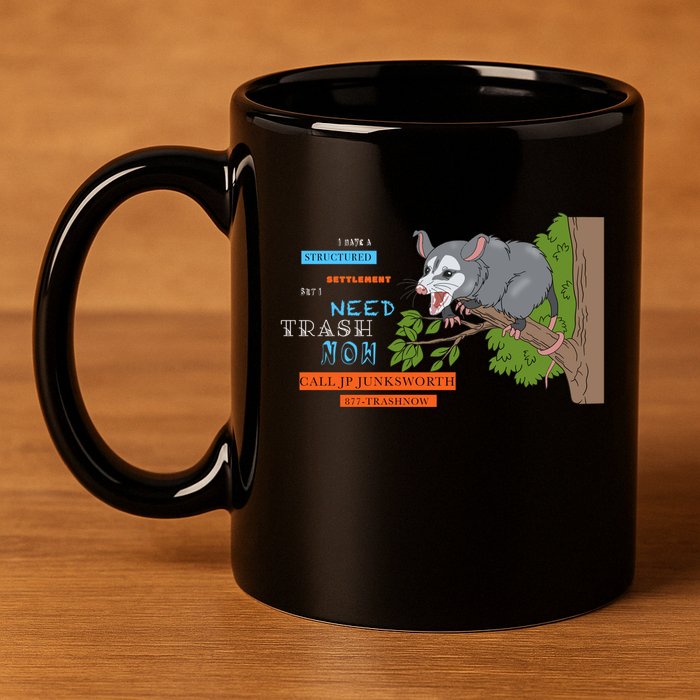 I Have A Structured Settlement Need Trash Now Funny 11oz C Handle Ceramic Mug