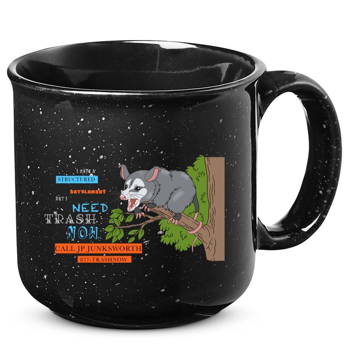 I Have A Structured Settlement Need Trash Now Funny 15oz Campfire Ceramic Mug