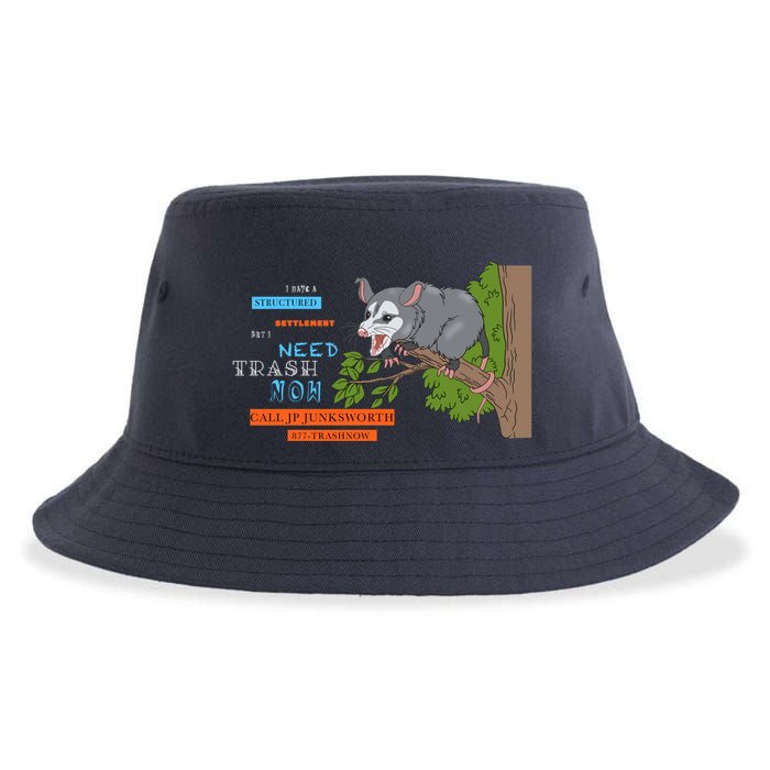 I Have A Structured Settlement Need Trash Now Funny Sustainable Bucket Hat