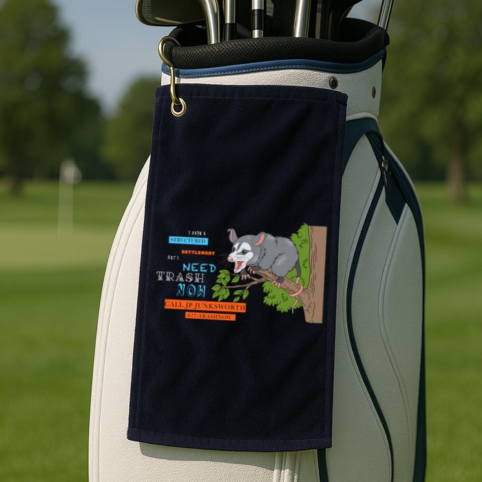 I Have A Structured Settlement Need Trash Now Funny Golf Towel