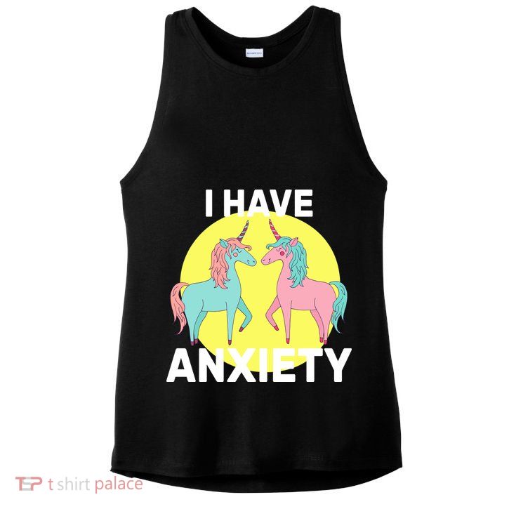I Have Anxiety Unicorn Ladies PosiCharge Tri-Blend Wicking Tank