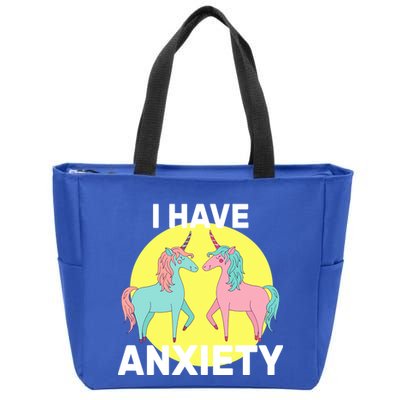 I Have Anxiety Unicorn Zip Tote Bag