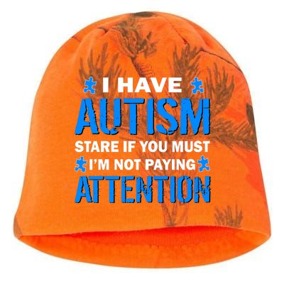 I Have Autism Stare If You Must I'm Not Paying Attention Kati - Camo Knit Beanie