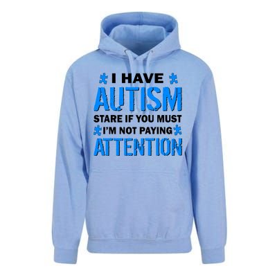 I Have Autism Stare If You Must I'm Not Paying Attention Unisex Surf Hoodie