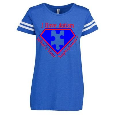 I Have Autism What's Your Super Power Enza Ladies Jersey Football T-Shirt