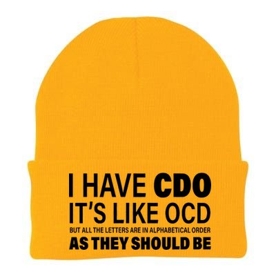 I Have CDO Its Like OCD But In Alphabetical Order Knit Cap Winter Beanie