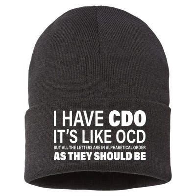 I Have CDO Its Like OCD But In Alphabetical Order Sustainable Knit Beanie
