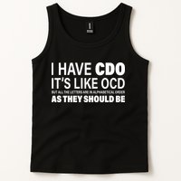 I Have CDO Its Like OCD But In Alphabetical Order Tank Top