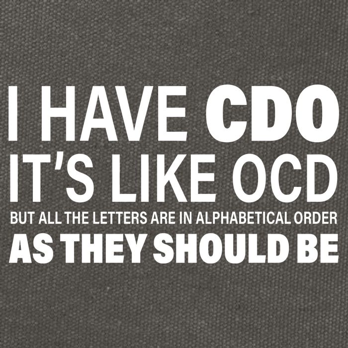 I Have CDO Its Like OCD But In Alphabetical Order Cotton Canvas Backpack
