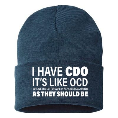 I Have CDO Its Like OCD But In Alphabetical Order Sustainable Knit Beanie