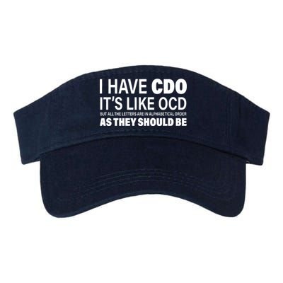 I Have CDO Its Like OCD But In Alphabetical Order Valucap Bio-Washed Visor